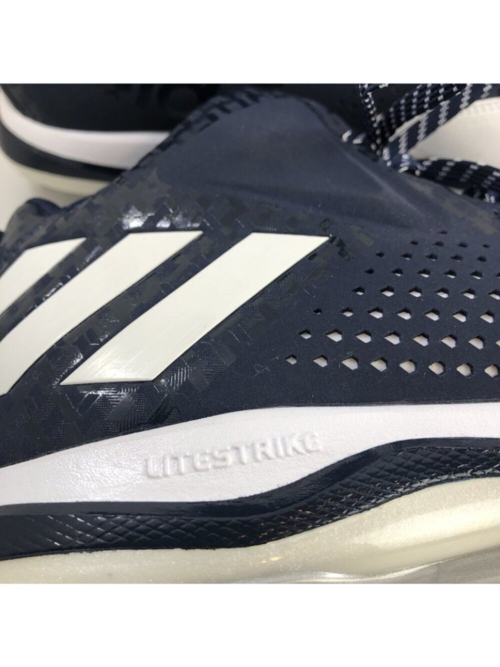 Adidas PowerAlley Litestrike Blue/White Men's 13 Baseball Cleat shoes SQ16578 - Picture 4 of 9